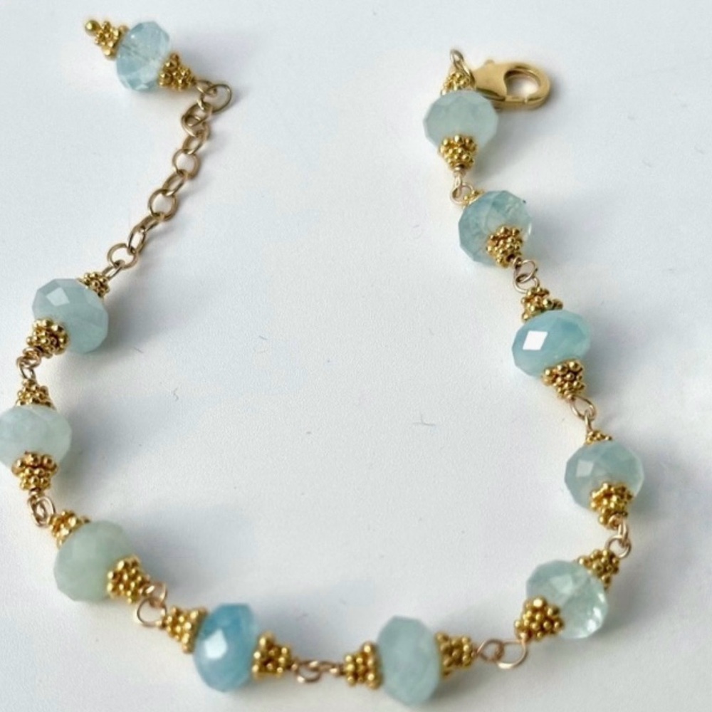 Aquamarine Globe Gold Vermeil Bracelet
